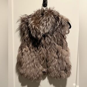 Sherry Cassin Raccoon Fur Vest with Collar sz SMALL